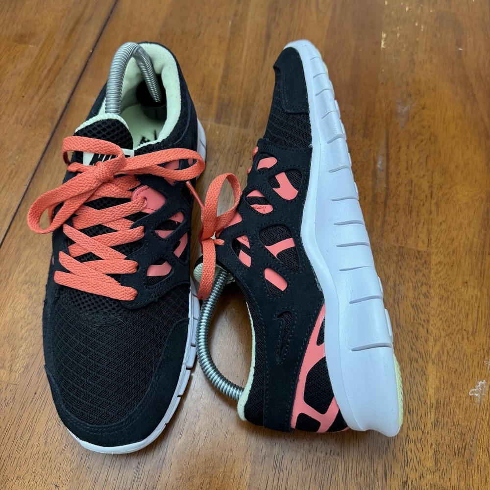 Nike Free Run 2 Running Shoes Womens Size‎ 8.5 Black Pink Sneakers DM9057-002